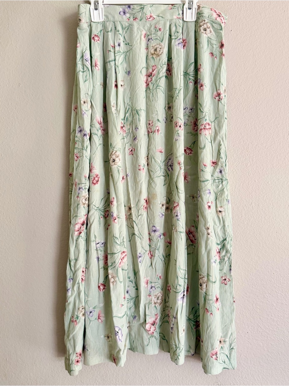 Jaclyn Smith Vintage Floral Mint Green Midi Skirt